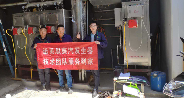 91视频直播APP蒸汽发生器工作人员和客户合影